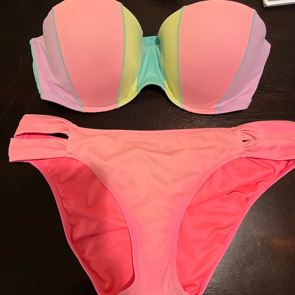 Victoria’s Secret Women’s Strapless Bathing Suit - Top 36C, Bottom M